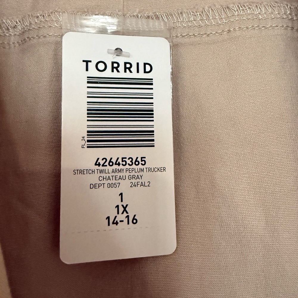 Torrid Tan Utility Jacket with Feminine Flare - Picture 6 of 8